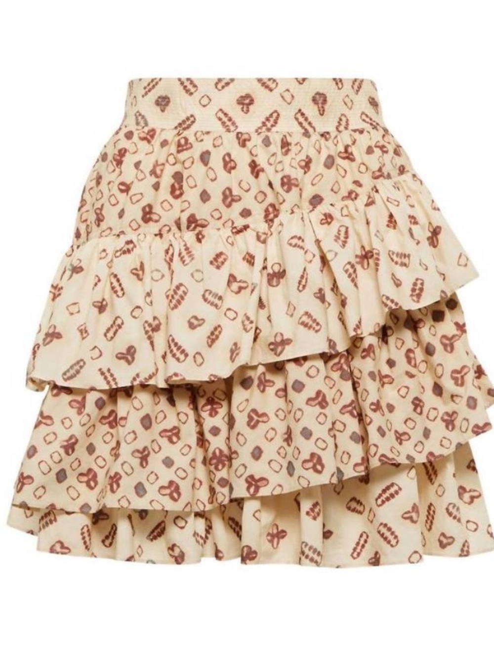 Ulla Johnson Aminta Ruffle
Mini Skirt in Beige Opal